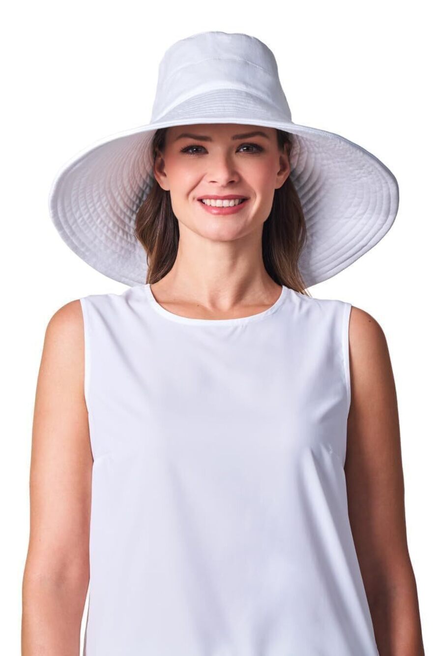 5203 Beach Hat - UPF 50+ Sun Protection - Brittany in White